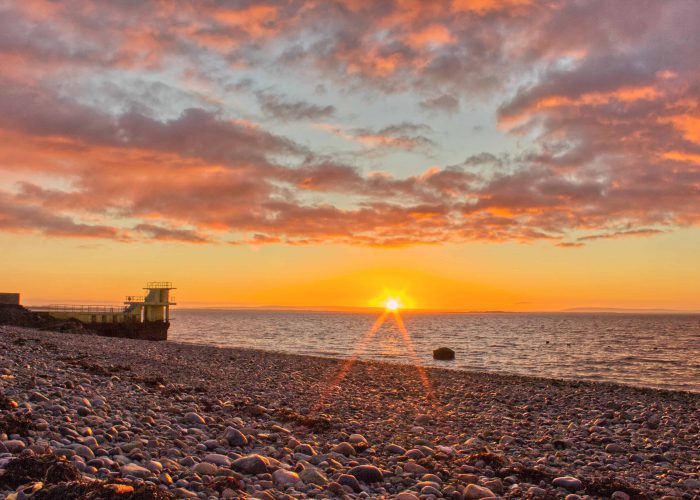Galway city harbour waterfront view