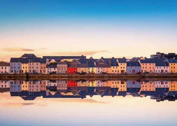 Galway city harbour waterfront view